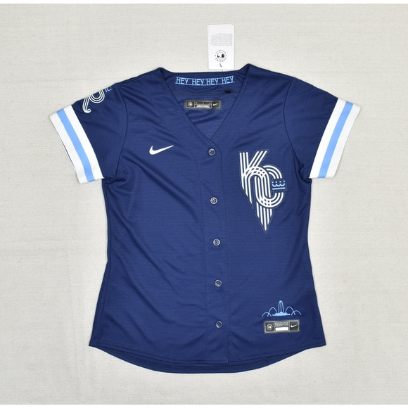 NEW Nike Women Connect Jersey KC Royals MLB Polyester Blue Size M T773-TYCC-ROY - Picture 1 of 8